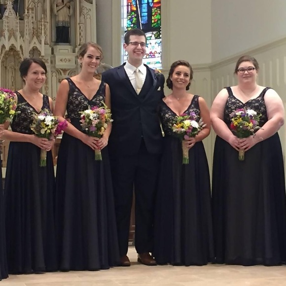 Navy Bridesmaid Dress - Picture 2 of 6